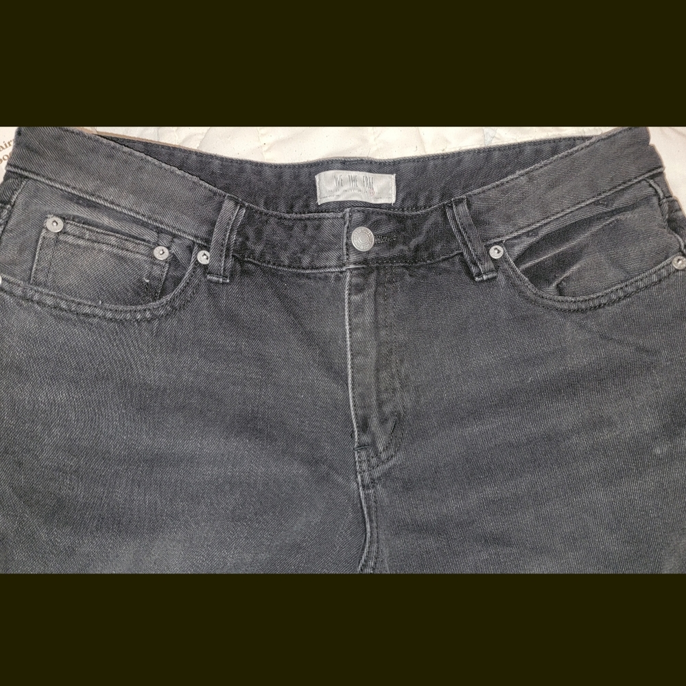 🆕️ We the Free People Vintage Flare Ruff frayed slit hem jeans Washed out black - Picture 13 of 15